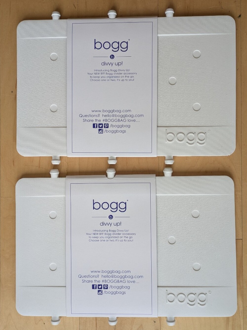 NWT BOGG BAG White Panel Inserts Set Of 2